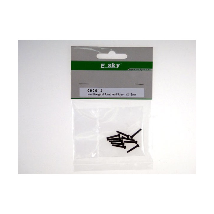 EK-002614 - Inner Hexagonal Round Head Screw (M2*12) 10pcs Esky