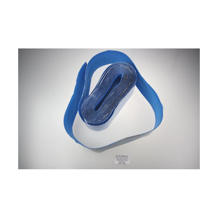 DT-VELCROBL-01 - Polyester Velcro Blue Peel-n-stick adhesive side V-STRONG 8cm x 50cm