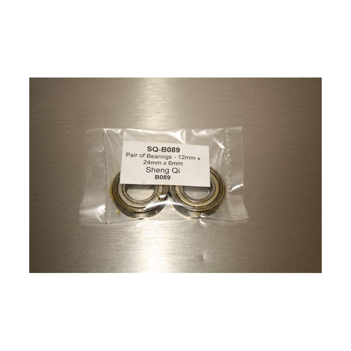 SQ-B089 - Pair of Bearings - 12mm x 24mm x 6mm (B089) Sheng Qi