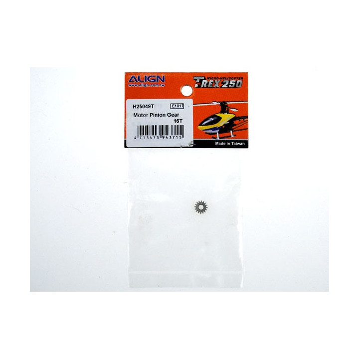 AL-H25049 - T-Rex 250 - Motor Pinion Gear 16T (H25049) Align