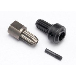 TX-6888 - Drive hub, center, rear (1)/ front (1)/screw pin (6888) Traxxas