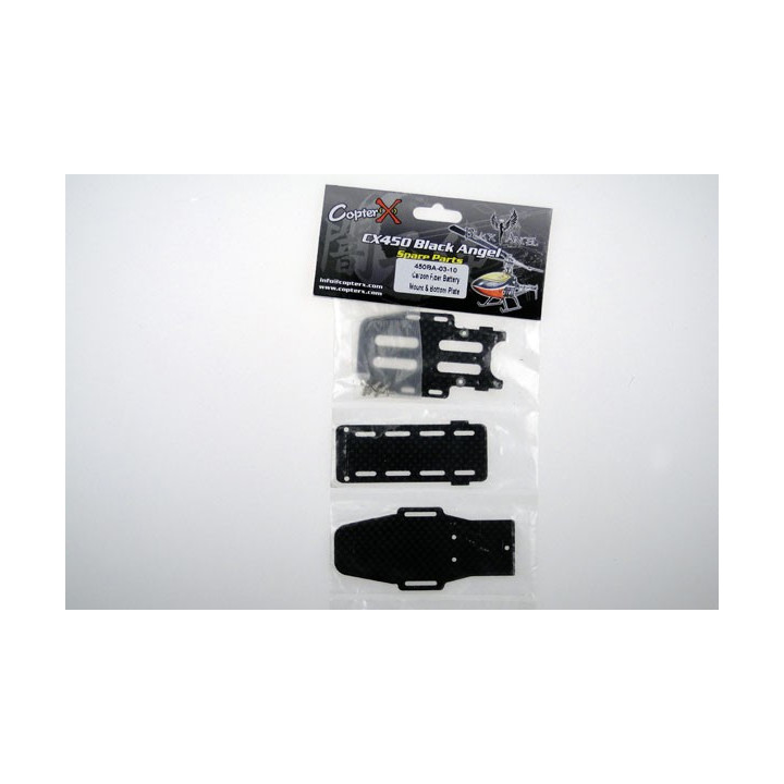 CX-450BA-03-10 - CopterX - Carbon Fiber Battery Mount & Bottom Plate CopterX
