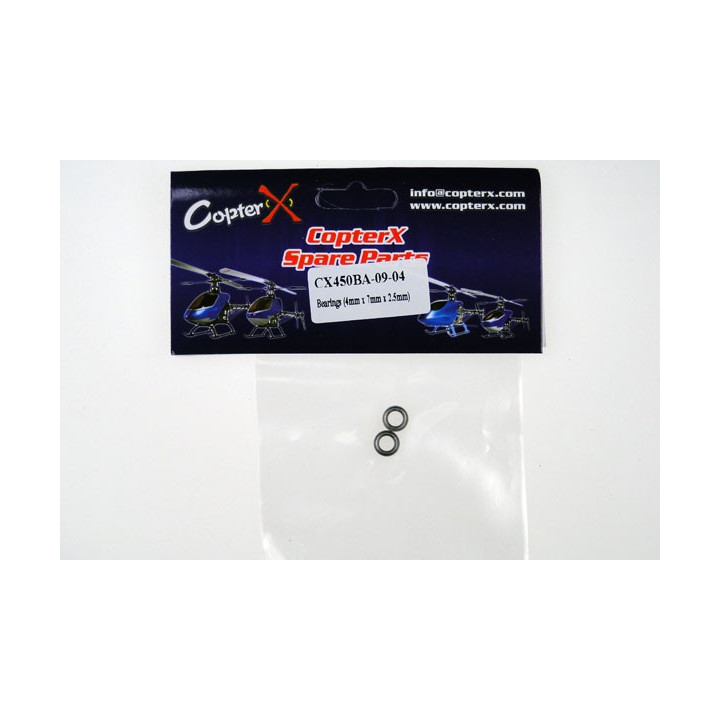 CX-450BA-09-04 - CopterX - Bearings (4mm x 7mm x 2.5mm) (CX450BA-09-04) CopterX