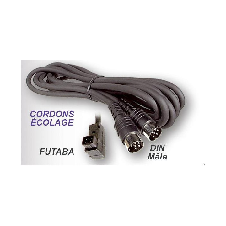 FU-1432 - Cordon d'ecolage 9C vers DIN - 9C to DIN Trainer Cords (1432) Futaba