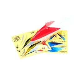 MCPX012-R - Pre-Painted Canopy (Type B) MCPX -RED (w/ Tail Fin Sticker) Xtreme