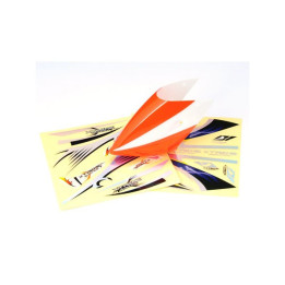 MCPX013-O - Pre-Painted Canopy (Type A) MCPX -ORANGE (w/ Tail Fin Sticker) Xtreme