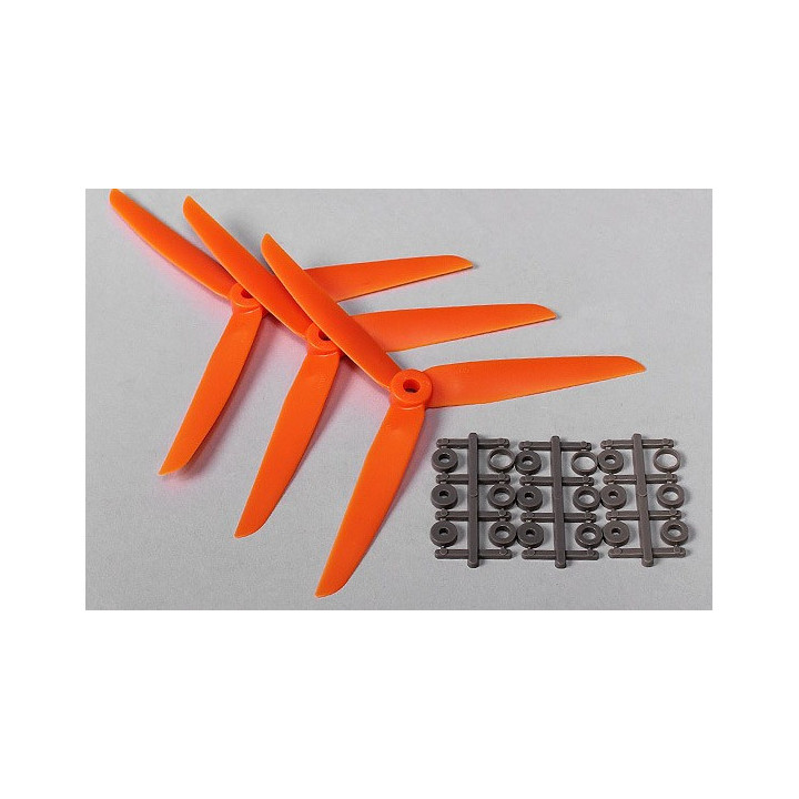 DT-PROP7035-OR - Three Blade 7x3.5 Propellers Orange (3pcs)