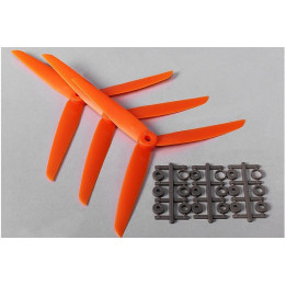 DT-PROP7035R-OR - Three Blade 7x3.5R Propellers Orange (3pcs)