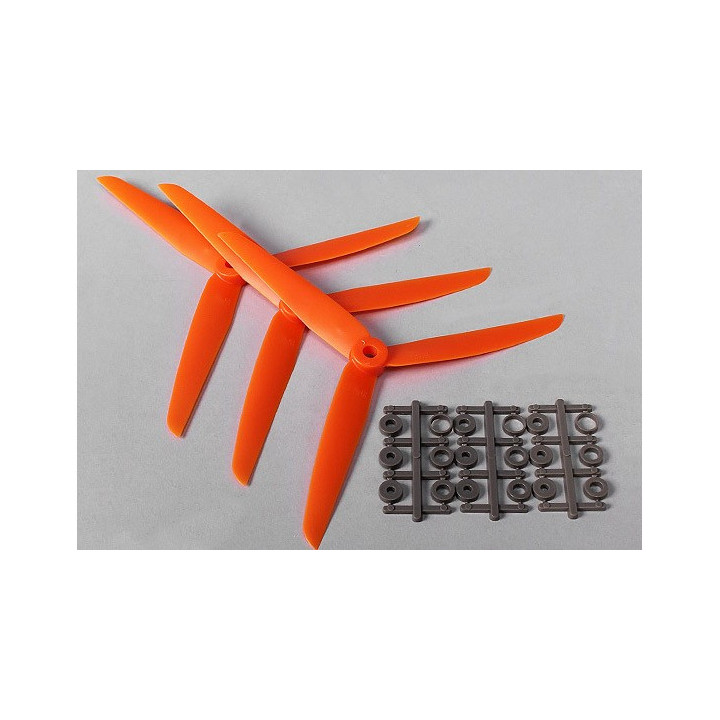 DT-PROP7035R-OR - Three Blade 7x3.5R Propellers Orange (3pcs)