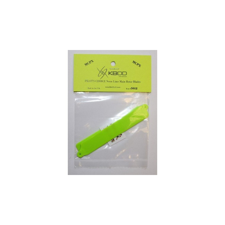 KB-5012 - PILOTS CHOICE MCPX Main Blades - Neon Lime (5012) KBDD