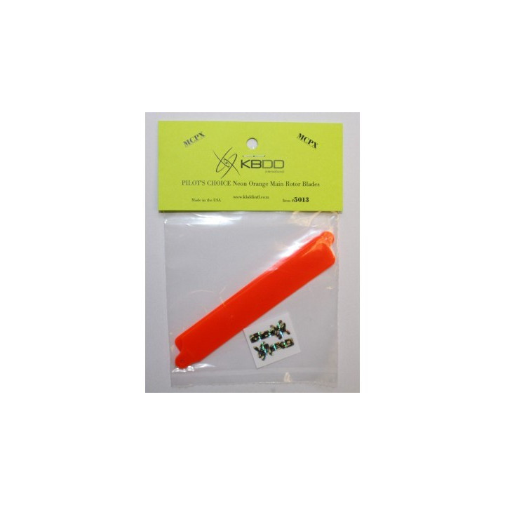 KB-5013 - PILOTS CHOICE MCPX Main Blades - Neon Orange (5013) KBDD