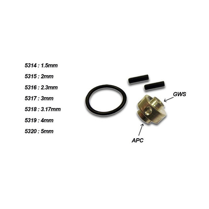 A2-5318 - Adaptateur d'helice APC et GWS arbre 3.17mm A2Pro