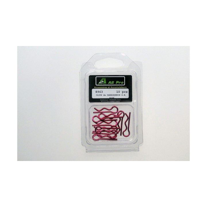 A2-8963 - Clip de carrosserie 1/8° - Rose (10 pcs) A2Pro