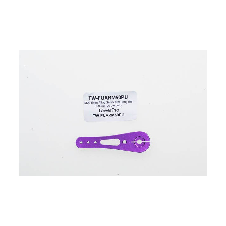 TW-FUARM50PU - CNC 5mm Alloy Servo Arm Long (for Futaba) purple color TowerPro