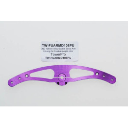 TW-FUARMD108PU - CNC 108mm Alloy Double Servo Arm X-Long (for Futaba) purple color TowerPro