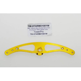 TW-HTARMD108YW - CNC 108mm Alloy Double Servo Arm X-Long (for Hitec) golden color TowerPro