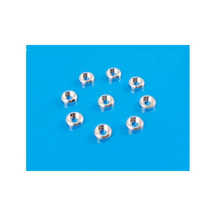 RJ-HA014W - Metal Finish cap for 3mm Screw (10pcs) for all 30-90 helis (Silver) (HA014W) RJX Hobby