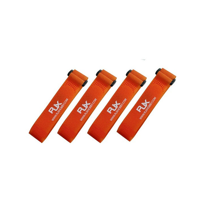 RJ-T6011-OS - RJX Battrey Strap (300X20mm x4pcs) Orange (T6011-OS) RJX Hobby