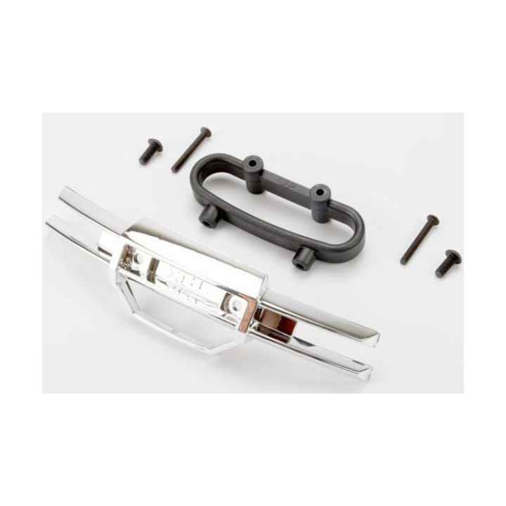 TX-5335A - Bumper front (chrome) / bumper mount front / 4x10mm BCS/3 x 25mm BCS (5335A) (5335A) Traxxas