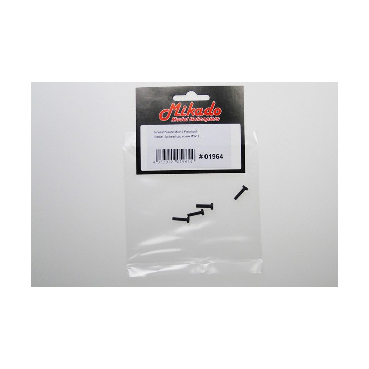 MK-01964 - Vis / Socket flat head cap screw M3x12 (01964) Mikado