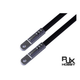 RJ-HA013S - Carbone fibre Tail boom brace (x2) 6x4x460mm With 4pcs metal parts (Silver) 600 (HA013S) RJX Hobby