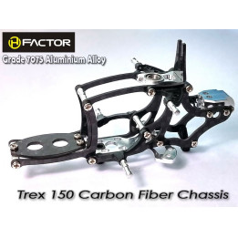 HF-HFA15001S - Heli Factor Trex 150 Carbon and 7075 Alloy Chassis - Silver Heli Factor