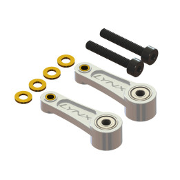 LX-1186 - Lynx 300X/CFX - CNC Swash Follower Arm - Silver - Set (LX1186) Lynx