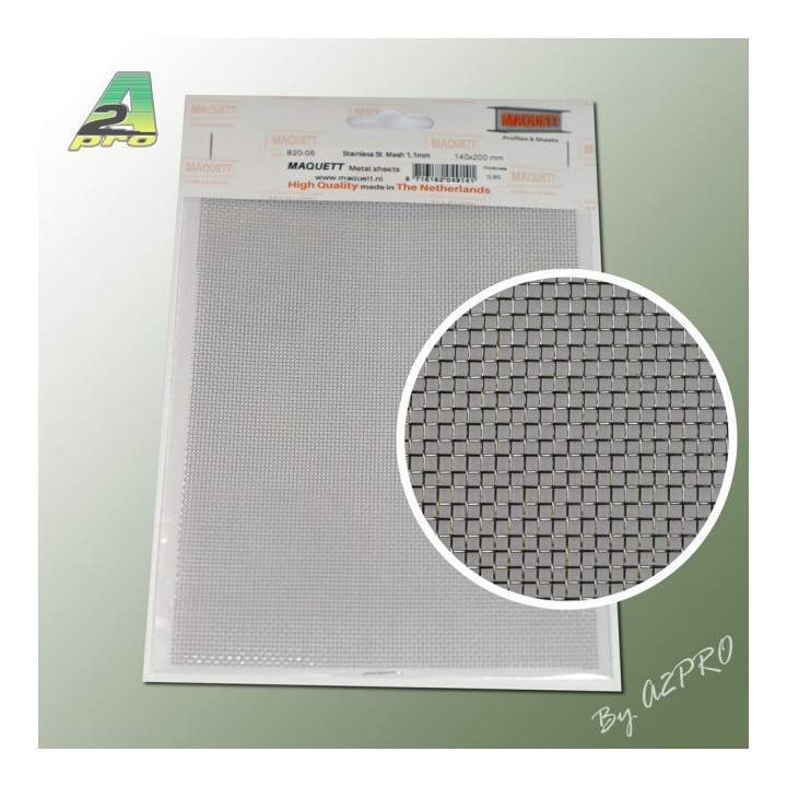 A2-282005-Grille acier inoxydable 200x140x0.80mm maille de 1.10mm (282005)