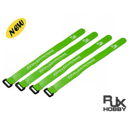 RJ-RJX1146-RJX Anti Glissement en silicone Velcro Battery Straps Green (300X20mmx4pcs)