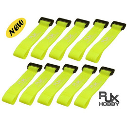 RJ-RJX1197-Strap Velcro pour Batteries 200X20mm x10pcs Yellow for FPV Racing (RJX1197)