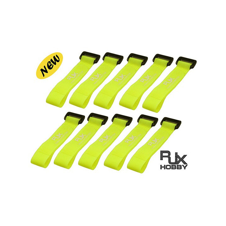 RJ-RJX1197-Strap Velcro pour Batteries 200X20mm x10pcs Yellow for FPV Racing (RJX1197)