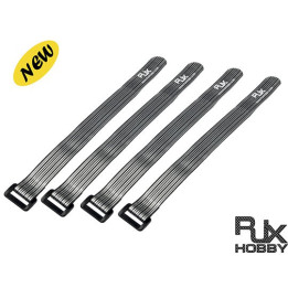 RJ-RJX1386-RJX 3M Fiber High Strength Velcro Battery Straps Black 200x20mmx4pcs for RC Multirotor FPV Quadcopter Racing Drone