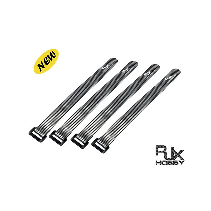 RJ-RJX1386-RJX 3M Fiber High Strength Velcro Battery Straps Black 200x20mmx4pcs for RC Multirotor FPV Quadcopter Racing Drone