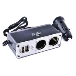 DT-WF-0023-Double prise allume cigare / 2 prises et 2 ports USB