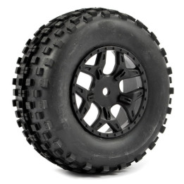 FAST1105B-FASTRAX 1:10 SC ROCK BLOCK MTD 5-SPOKE BLACK (SLASH FR)