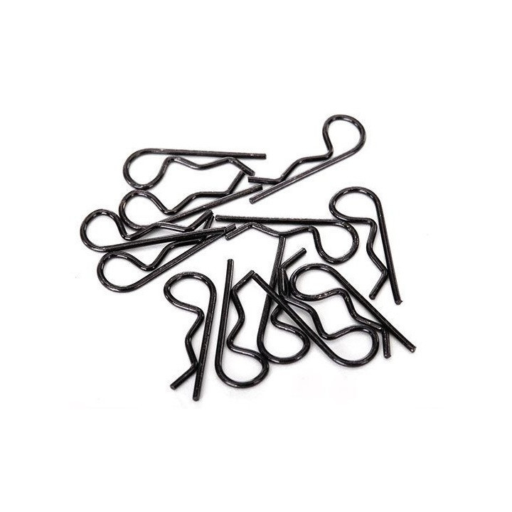 TX-1834A CLIPS DE CARROSSERIE NOIR 1/16 TAILLE STANDARD (12) LONG. 20MM (TRX1834A)