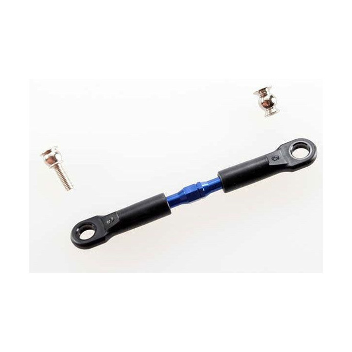 TX-3737A BIELLETTE ALU DE CARROSSAGE AVANT 39MM ANODISEES BLEU + ROTULES (1)