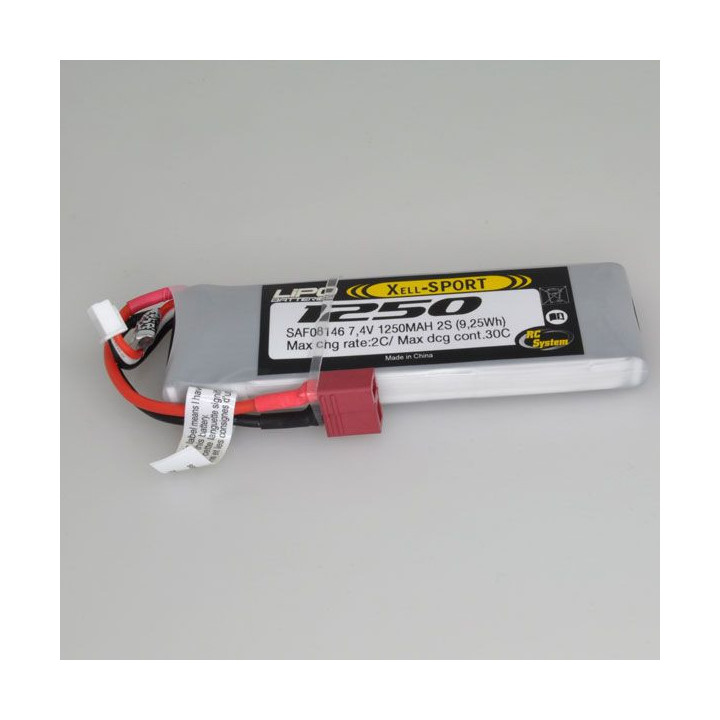 RS-SAF08146 - LIPO 7.4V 1250mAh 2S 30C (SAF08146)