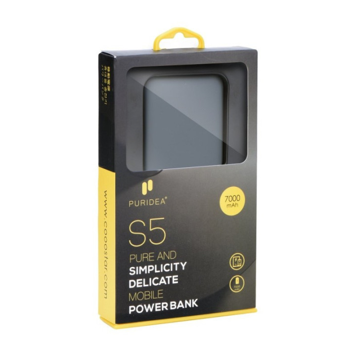 AVM-26885-Mobile Power Bank Black 7000mAh - 2 USB - batterie de secours Black